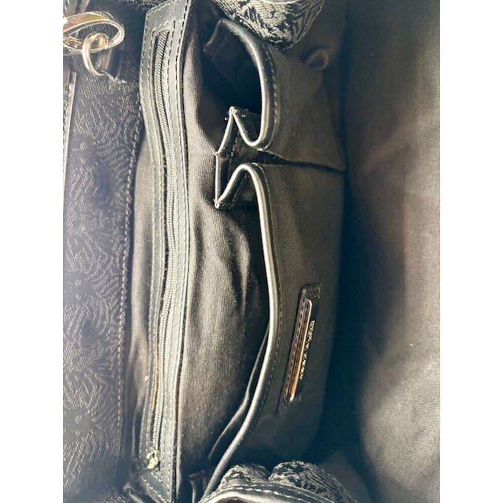 Women's Travel Bag Anne Klein New York Black Travel/Tote Monogram Print Bag - Picture 8 of 14